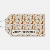 Schattigee Bos Baby Dieren Vrolijk Kerstfeest Cadeaulabel (Achterkant Horizontaal)