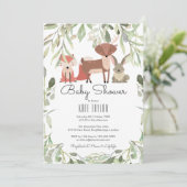 Schattigee Bos Dieren Baby shower Sprinkle Kaart (Staand voorkant)
