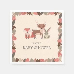 Schattigee Bos Dieren Baby shower Sprinkle Servet