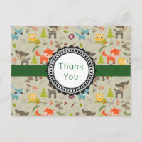 Schattigee Bos Dieren & Bloemen Patroon Dank u