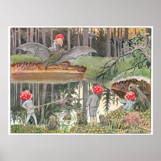  Schattigee Bos Kinderen Fairy Elsa Beskow Poster (Voorkant)