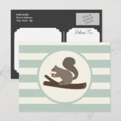 Schattigee bosachtige eekhoorn op licht salie groe briefkaart (Voorkant / Achterkant)