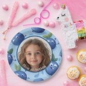 Schattigee bosbes Aangepaste foto en naam Papier B Papieren Bordje (Feest)