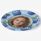 Schattigee bosbes Aangepaste foto en naam Papier B Papieren Bordje (Gekanteld)