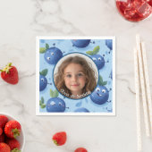 Schattigee bosbes Aangepaste foto en naam Papier B Servet (Insitu)