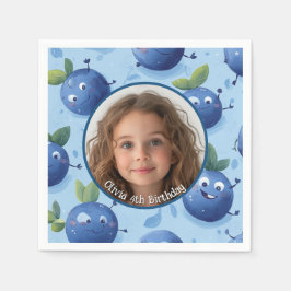 Schattigee bosbes Aangepaste foto en naam Papier B Servet