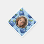 Schattigee bosbes Aangepaste foto en naam Papier B Servet (Hoek)