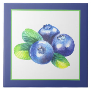 Schattigee bosbessenliefhebbers fruitkeuken tegeltje