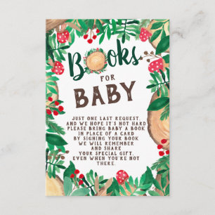 Schattigee bosbouwboeken voor baby informatiekaartje