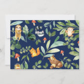 Schattigee bosdieren 1e verjaardag wild één foto kaart (Achterkant)