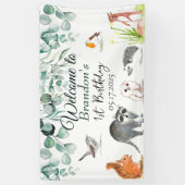 Schattigee bosdieren 1e verjaardag wild één spandoek (Verticaal)