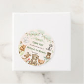 Schattigee bosdieren 1e verjaardagsfeest bedankjes labels (In situ)