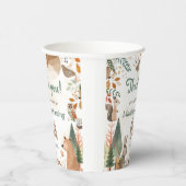 Schattigee bosdieren 1e verjaardagsfeest papieren bekers (Rechts)