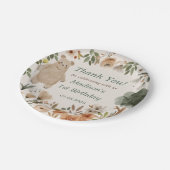 Schattigee bosdieren 1e verjaardagsfeest papieren bordje (Gekanteld)