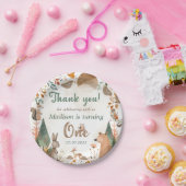 Schattigee bosdieren 1e verjaardagsfeest papieren bordje (Feest)