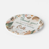 Schattigee bosdieren 1e verjaardagsfeest papieren bordje (Gekanteld)