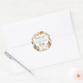 Schattigee bosdieren 1e verjaardagsfeest ronde sticker (Envelop)