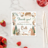 Schattigee bosdieren 1e verjaardagsfeest servet (Insitu)