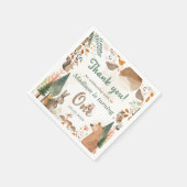 Schattigee bosdieren 1e verjaardagsfeest servet (Hoek)