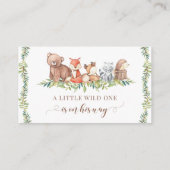 Schattigee bosdieren baby boy luier loterijkaarten informatiekaartje (Achterkant)