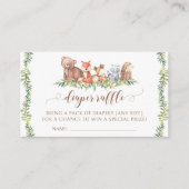 Schattigee bosdieren baby boy luier loterijkaarten informatiekaartje (Voorkant)