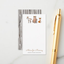 Schattigee bosdieren Baby shower advies Kaart