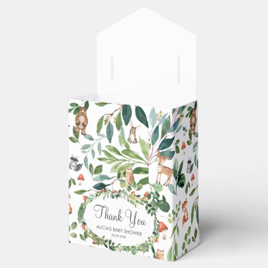 Schattigee bosdieren Baby shower Bossen dank u Bedankdoosjes (Geopend)