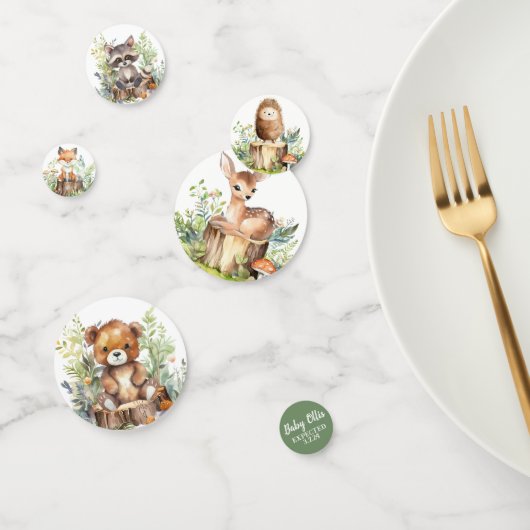 Schattigee bosdieren Baby shower tafel Confetti (Groep)