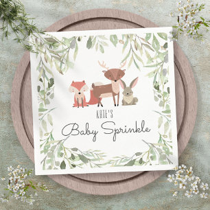 Schattigee bosdieren Baby sprinkle douche Servet