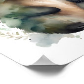 Schattigee bosdieren Beer herten Baby shower Poster (Hoek)