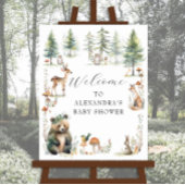 Schattigee bosdieren Beer herten Baby shower Poster