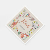 Schattigee bosdieren Beige Baby shower Servet (Hoek)