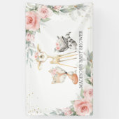 Schattigee bosdieren bloemendieren Baby shower ach Spandoek (Verticaal)