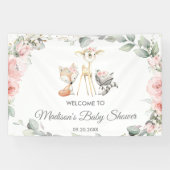 Schattigee bosdieren bloemendieren Baby shower ach Spandoek (Horizontaal)