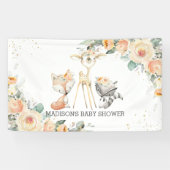 Schattigee bosdieren bloemendieren Baby shower ach Spandoek (Horizontaal)