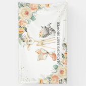 Schattigee bosdieren bloemendieren Baby shower ach Spandoek (Verticaal)