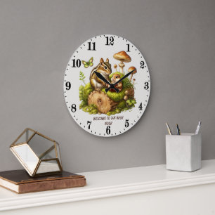 Schattigee bosdieren boek boek boek lezen liefhebb grote klok