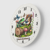 Schattigee bosdieren boek boek boek lezen liefhebb grote klok (Hoek)