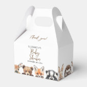 Schattigee bosdieren bos vrienden Baby shower Bedankdoosjes (Achterkant)