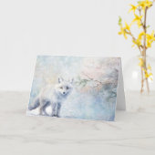 Schattigee bosdieren coyote in sneeuwgroet kaart (Gele Bloem)