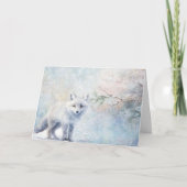 Schattigee bosdieren coyote in sneeuwgroet kaart (Voorkant)