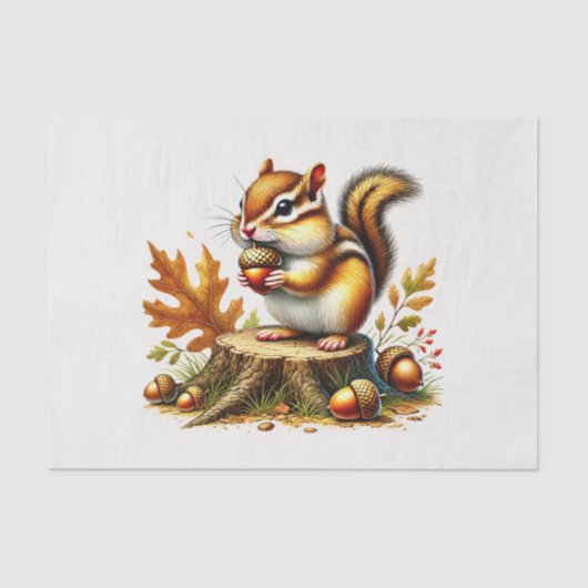 Schattigee bosdieren decoupage chipmunk tissuepapier (Voorkant)