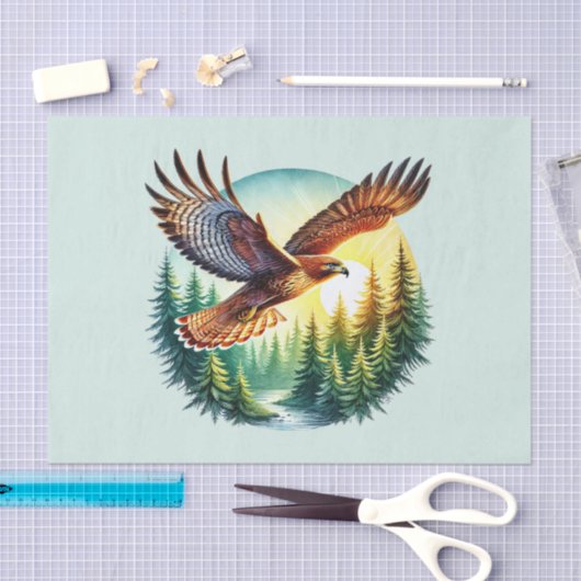 Schattigee bosdieren decoupage stijgende adelaar tissuepapier (Craft)