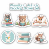 Schattigee bosdieren die boeken lezen Verhaallijn Sticker (Voorkant)