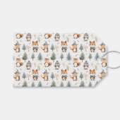 Schattigee bosdieren eekhoorns in de winter cadeaulabel (Voorkant (Horizontaal))