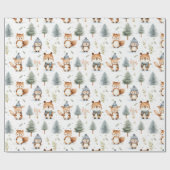 Schattigee bosdieren eekhoorns in de winter cadeaupapier (Vlak)