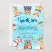 Schattigee bosdieren Elegant Winter Baby shower Bedankkaart (Voorkant)