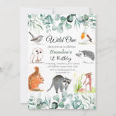 Schattigee bosdieren eucalyptus Eerste Verjaardag Kaart (Voorkant)