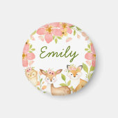 Schattigee bosdieren Floral gepersonaliseerd Magneet (Voorkant)