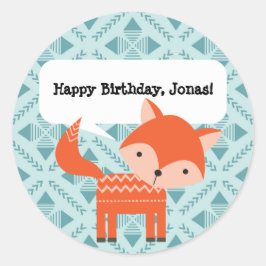 Schattigee bosdieren gepersonaliseerde vos Sticker